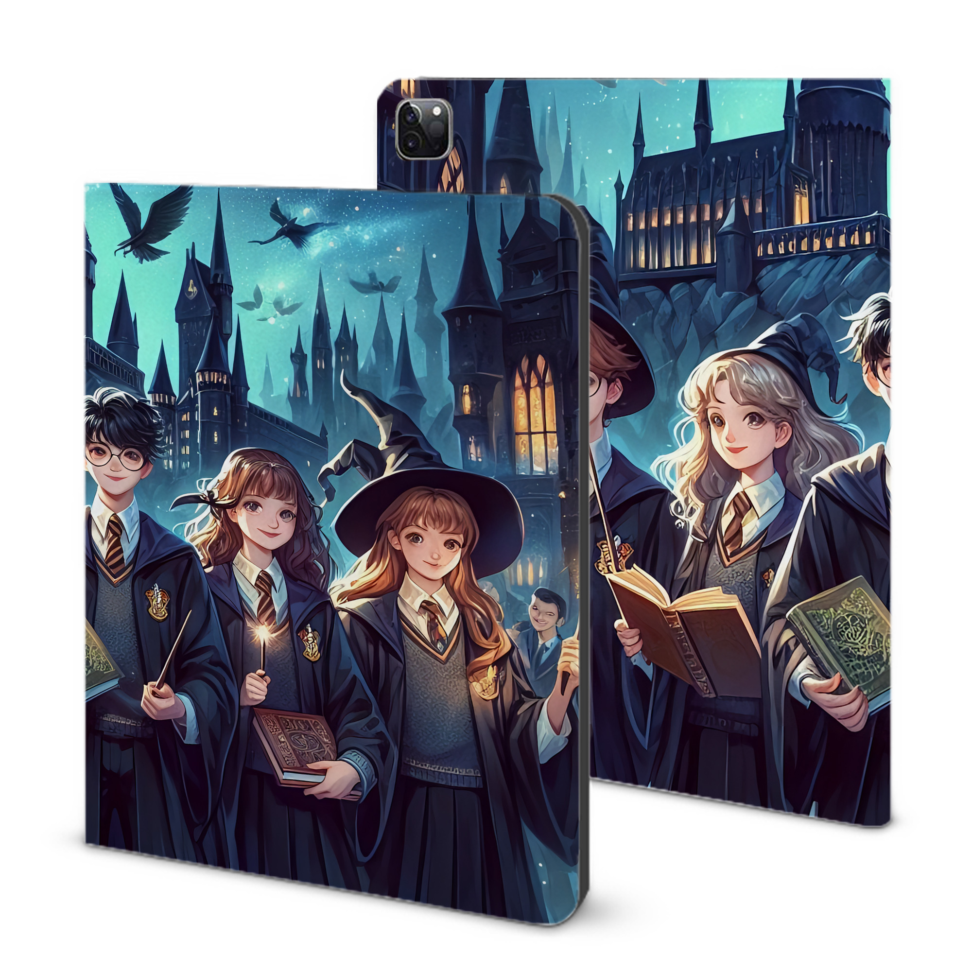 （画像用） Harry Potter ハリー・ポッターシリーズ IPad ケース ブック型 PUレザー TPU 耐衝撃 軽量 薄型 ペン収納なし 全面保護 IPad 各モデル対応